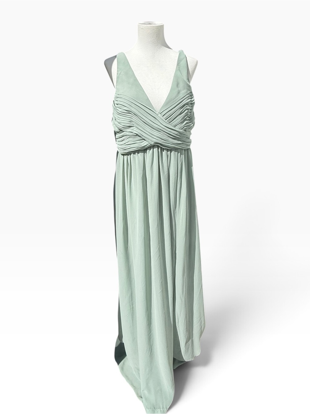 Birdie Grey Sage Green Maxi Dress - Sleeveless V-Neck